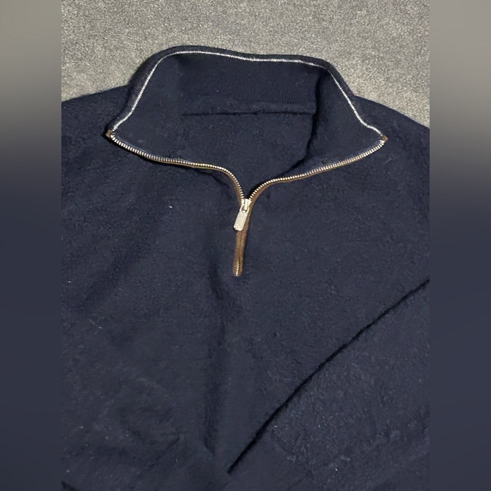 Peter Millar Merino Wool Blend Quarter Zip Pullover Sweater - M - Picture 2 of 11